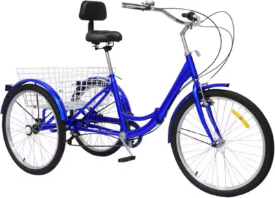 Obrázek produktu pro Opulence tricycles Zico - 7rychlostní tříkolky pro dospělé a seniory - 24 palců - Skládací - S košíkem - Přední brzda - Modrá