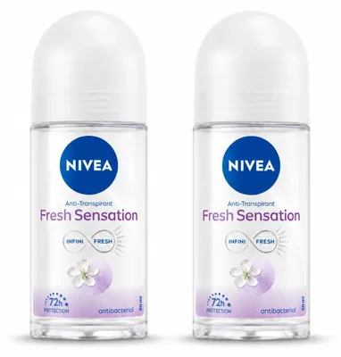 Imagen del producto de 2 unidades de desodorante roll-on NIVEA Fresh Sensation, 50 ml cada uno. Paquete económico