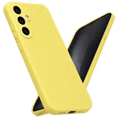 Produktbild von Silikonhülle für Samsung Galaxy S25 in Hellgelb Schutzhülle mit Mikrofaser Inlay Cover Tasche