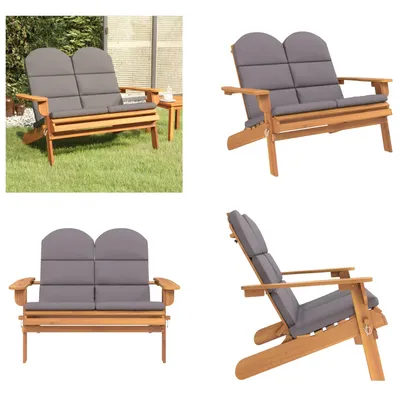 Obrázek produktu pro vidaXL Zahradní lavice Adirondack s polštáři 126 cm z masivního dřeva akácie - Zahradní lavice - Zahradní nábytek - Venkovní nábytek