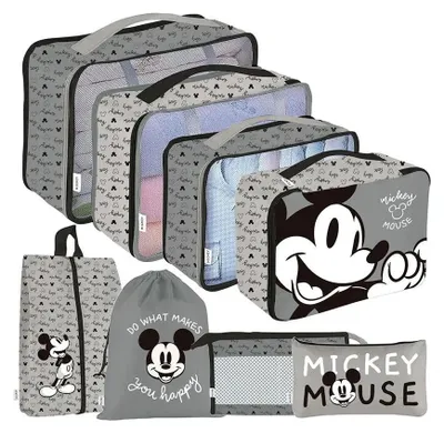 Image de Ensemble de rangement de voyage Mickey Mouse - 8 pièces, gris (WD16712)