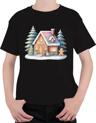 Produktbild von Lebkuchenhaus - Weihnachten Weihnachtsgeschenk Christmas Uni Kinder T-Shirt, Schwarz, 104