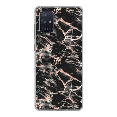 Produktbild von MuchoWow® Handyhülle Schutzhülle Hülle für Samsung Galaxy A51 5G Roségold - Marmor - Muster - Schwarz Silikon Softcase Handy Hülle - Abbildung
