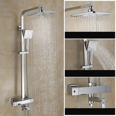 Imagen del producto de Juego de ducha para baño, color plateado
