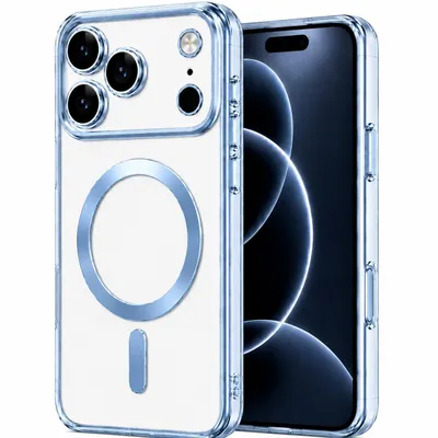 Obrázok produktu pre Magnetický kryt na mobilný telefón vhodný pre Apple IPhone 17 Air | Ochranný kryt s ochranou fotoaparátu Case | kompatibilný s Magsafe | TPU silikón svetlomodrý