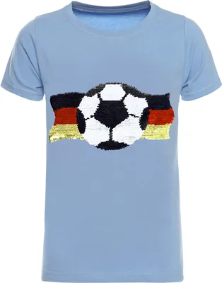 Produktbild von Jungen Wende Pailletten Deutschland Shirt mit Fussball EM 2024 Blau 104