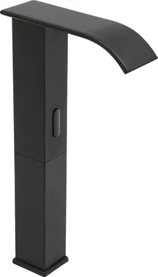 A black waterfall faucet is shown against a white background.