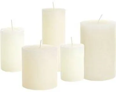Cactula Stumpenkerzen-Set – Off-White – 5 Stück