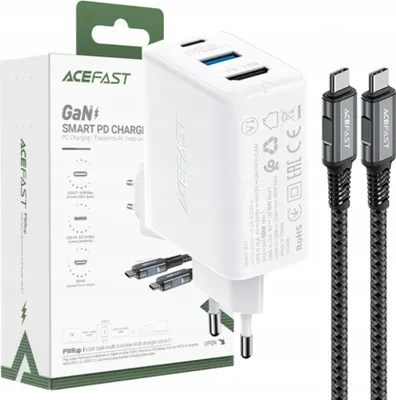 Image de Acefast 2W1 Gan 65W Chargeur Usb Type C / Usb, Adaptateur Hdmi 4K@60Hz (Kit avec câble) Blanc (A17 Blanc)