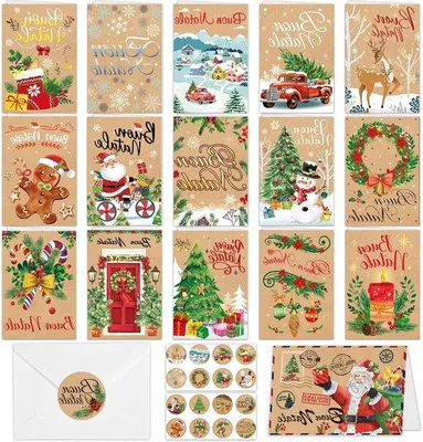 Produktbild von Weihnachtskarten-Set mit 16 Karten und Sticker