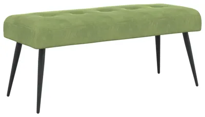 Imagen del producto de vidaXL Banco con costuras decorativas, color verde claro, 110 x 40 x 46 cm, tapizado en terciopelo