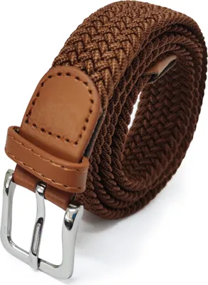 Produktbild von Glamexx24 Damen Elastischer Stoffgürtel Geflochtener 25mm Stretchgürtel Dehnbarer Gürtel Frau-Farbe: Braun -Größe: Buntweite 75 CM-Gesamtlänge 90 CM