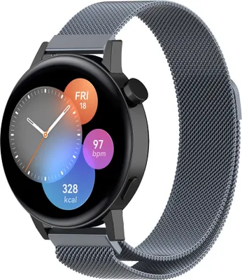 Produktbild von Strap-it Milanese - Kompatibel mit Huawei Watch GT 3Armband 42mmHochwertiger EdelstahlHuawei watch strap Armband mit Magnetverschluss für 20mmArmband Grau