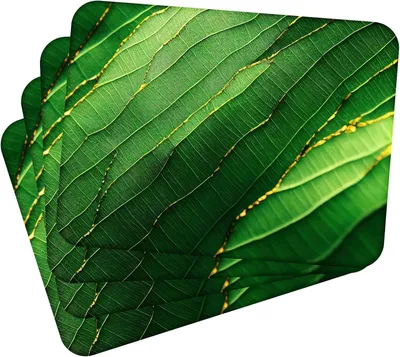 Obrázek produktu pro Sada 4 prostírání 40x30 cm Leaves with Gold 3 prostírání Omyvatelné - žáruvzdorný korkový podklad odolává teplotám do 100 °C