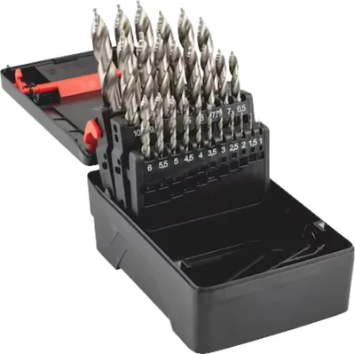 Produktbild von Würth Spiralbohrer-Sortiment 25-teilig 1-13 mm SMART STEP EU+ HSS DIN 338 0624910025 für Stahl, Gusseisen, Aluminium, Kupfer, Messing, Bronze, Hart- und Weichholz, Kunststoff