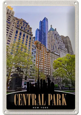 Produktbild von Blechschild Reise 20x30cm Central Park USA New York Hochhaus