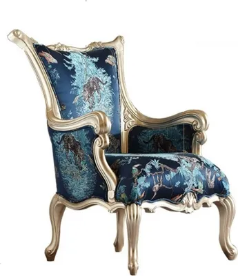 Produktbild von Blauer Wohnzimmer Sessel Designer Polstersessel Armlehnenstuhl