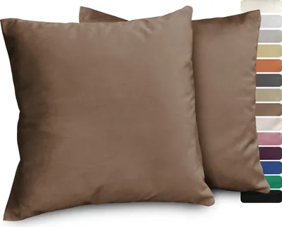 Produktbild von Beautex Samt Premium Kissenhüllen 2er Set, Kissenbezug für Sofa- und Dekokissen,Braun,40x60cm