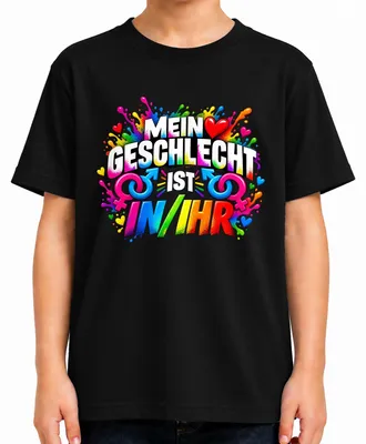 Produktbild von Mein Geschlecht Ist In Ihr Pronomen Humor Zweideutig Spruch Liebe Kinder T-Shirt, Schwarz, 104