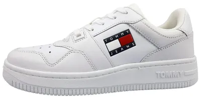 Immagine prodotto di Scarpe da donna Tommy Hilfiger, modello stringato, sneakers sportive, colore bianco, ideali per il tempo libero