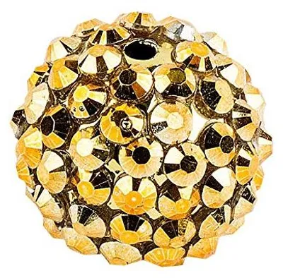 10 herzförmige Kristallperlen, Gold, 14 mm, zum Auffädeln