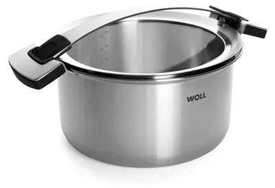 Produktbild von WOLL 124CO, 6 l, Edelstahl, Edelstahl, Keramik, Gas, Halogen, Versiegelte Platte, Schwarz, 24 cm