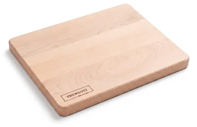 Productafbeelding van TheWootz Snijplank – Handgemaakt in Nederland – Massief Beukenhout – Groot Formaat 45×36×3 cm – Snij- en Serveerplank voor Vlees, Groente, Brood & Bor