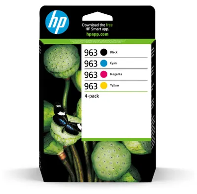Image de HP 963 Pack de 4 cartouches d'encre Noir/Cyan/Magenta/Jaune authentiques