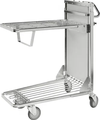 Produktbild von Kongamek Einkaufswagen mit 2 verstellbaren Böden 965x520x1100mm Gummi 300kg Tragkraft mit Bremse