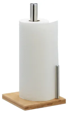 Küchenrollenhalter Bambus Edelstahl 33x16x16 cm modern