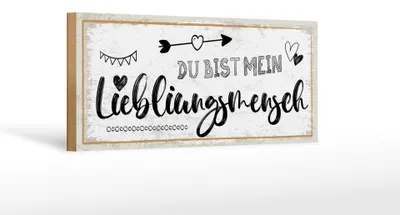 Produktbild von Holzschild Du bist mein Lieblingsmensch, 27 x 10  cm, Holzschilder