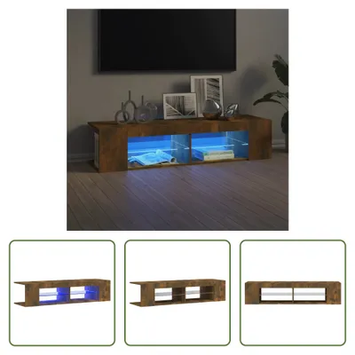 Produktbild von The Living Store TV-Schrank mit LED-Leuchten Räuchereiche 135x39x30 cm