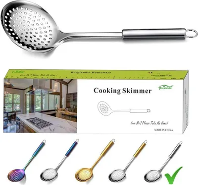 Image de Écumoire en acier inoxydable Cuillère à fente Passoire de cuisine