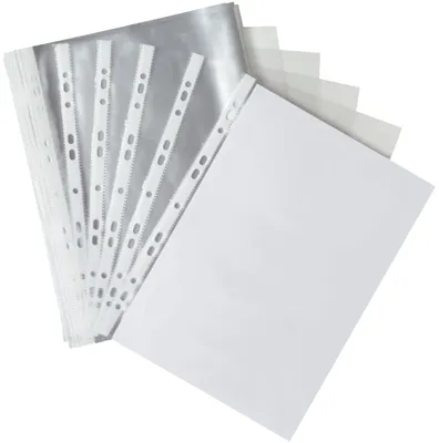 Produktbild von Q-Connect® KF01955 Prospekthüllen Standard - genarbt, 0,05 mm, A4, 100 Stück