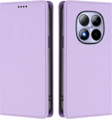 Image de Housse de téléphone portable pour Xiaomi Redmi Note 15 Pro 4G, étui à rabat en cuirPolyuréthaneantichoc Housse magnétique avec support Violet