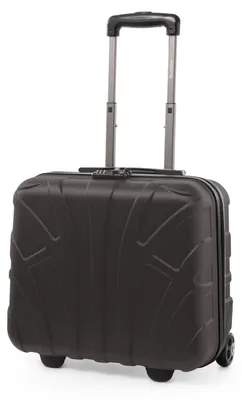 Produktbild von SUITLINE – Pilotentrolley Laptop-Koffer 2 Rollen Aktentrolley,  Bordcase Flugzeug Underseater Pilotenkoffer Businesstrolley Hardcase Carry-On Hand Luggage ABS,  TSA, 38 cm,Titan