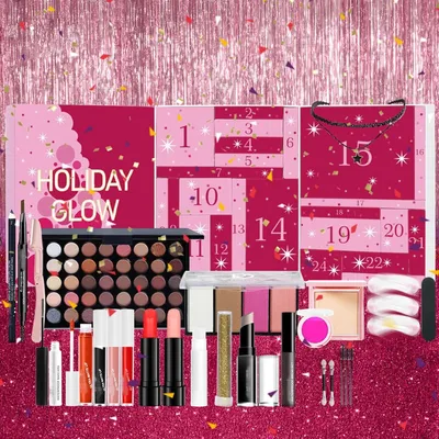 Produktbild von Beauty Makeup Adventskalender 2024 | 24-Tage Make-up Set Adventskalender für Frauen | Schönheits Christmas Vacation Countdown-Kalender | Lippenstift Lidschatten Kosmetik geschenke für Mädchen