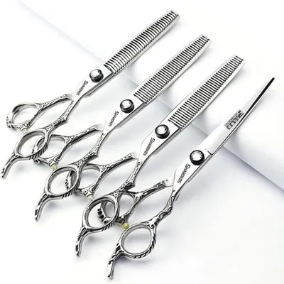 Produktbild von Friseurscheren Set 6/6.5/7 Zoll 440c Edelstahl Haarschneidescheren Verdünnungsschere