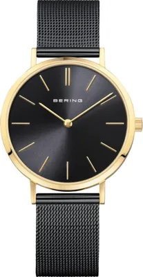 Produktbild von Damenarmbanduhr BERING 14134-132 in klassischem Schwarz mit elegantem Schmuckdesign.