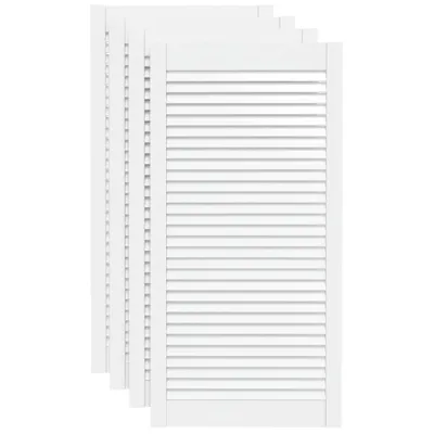 Immagine prodotto di vidaXL Armadio ante a doghe design 4 pezzi bianco 99,3x49,4 cm legno massiccio