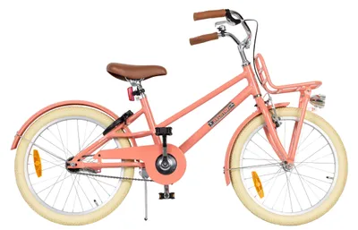 Productafbeelding van Aventuri Urban aluminium meisjesfiets, 20 inch, kinderfiets voor kinderen van 6 tot 8 jaar, met standaard, in de kleur zalmroze