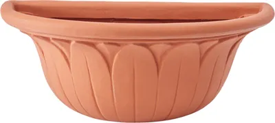 Produktbild von Garden Italia Vasen – GERLA Wandvase/Korb mit Blütenblättern, Seite 52 x 30 cm – Höhe 21 cm – hergestellt in Italien – 100 % recycelbar – Vase aus terrakottafarbenem Kunstharz – leicht – stoßfest, 22