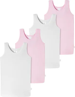 Produktbild von Schiesser 4er Pack Kids Girls 95/5 Organic Baumwolle Unterhemd / Tanktop Extra hautfreundlich für höchsten Tragekomfort, Perfekter Sitz, Elastische Single-Jersey-Qualität
