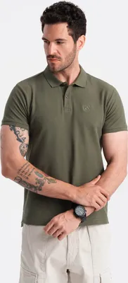 Produktbild von Ombre Clothing Herren-T-Shirt mit Kragen Venolas olive L
