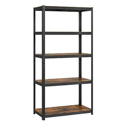 Image de Étagère, 50 X 100 X 200 Cm, Capacité De Charge De 875 Kg (175 Kg Par Étagère), Industrielle, Étagères De Rangement Réglables, Pour Le Salon, La Cuisine,