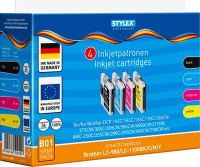 Produktbild von Druckerptronen für Brother DCP-145C/165C/185C/195C/365CN/375CM ... / 4er Set