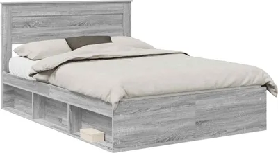 Zdjęcie produktu dla vidaXL Rama łóżka szara Sonoma 160 x 200 cm z litego drewna sosnowego