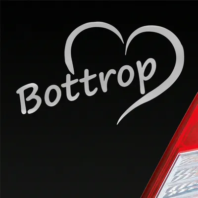 Produktbild von Auto Aufkleber Bottrop Ruhrgebiet Herz Stadt City Love Liebe 13x8 cm Silber Sticker Heckscheibenaufkleber