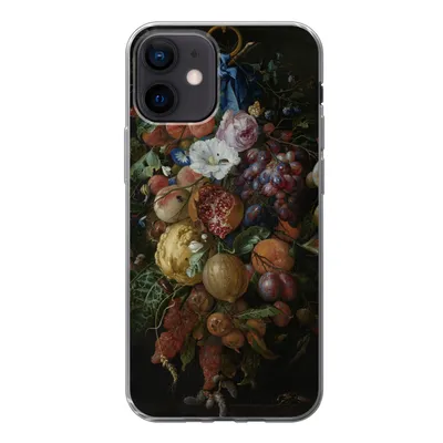 Produktbild von MuchoWow® Handyhülle Schutzhülle Hülle für iPhone 12 Früchte und Blumen - Gemälde von Jan Davidsz. de Heem Silikon Softcase Handy Hülle - Schutzhülle