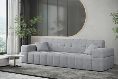 Produktbild von Sofa Designersofa NANCY 3-Sitzer in Stoff Neve Hellgrau